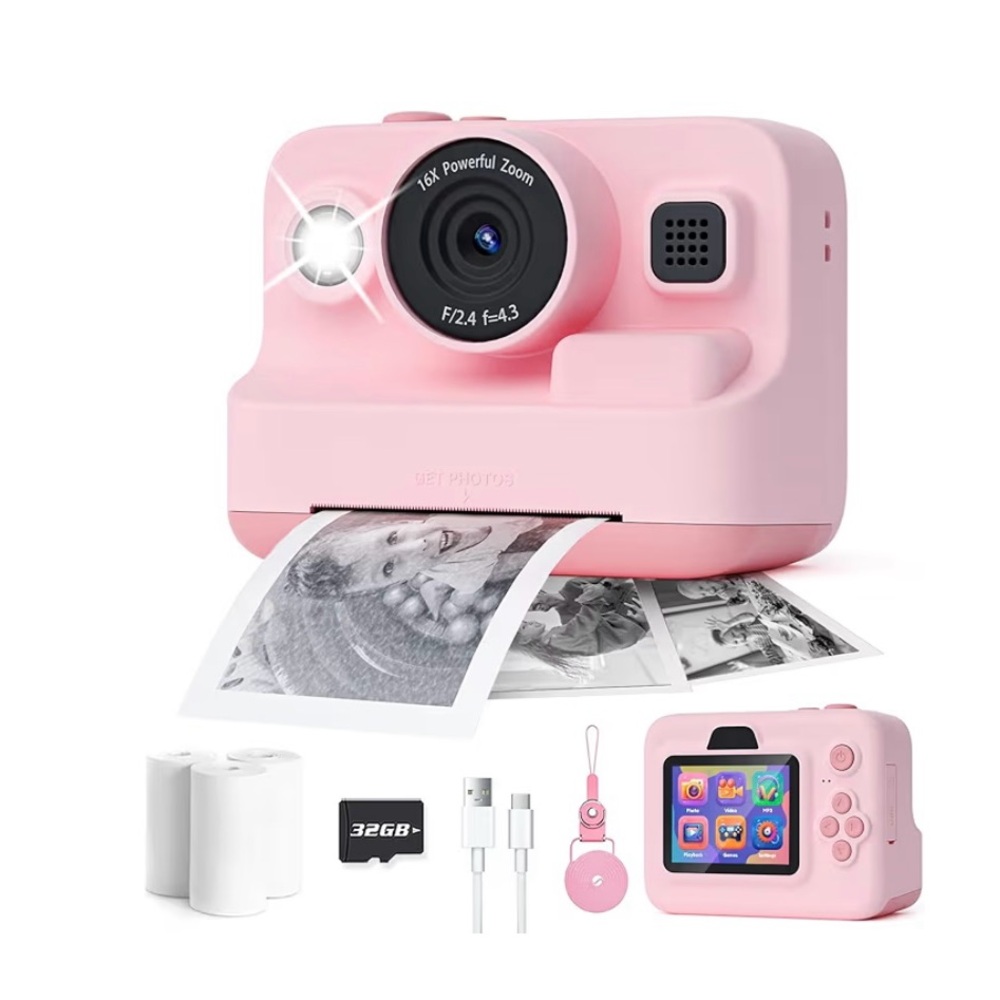 DIY Pink Instant Print Digital Camera
